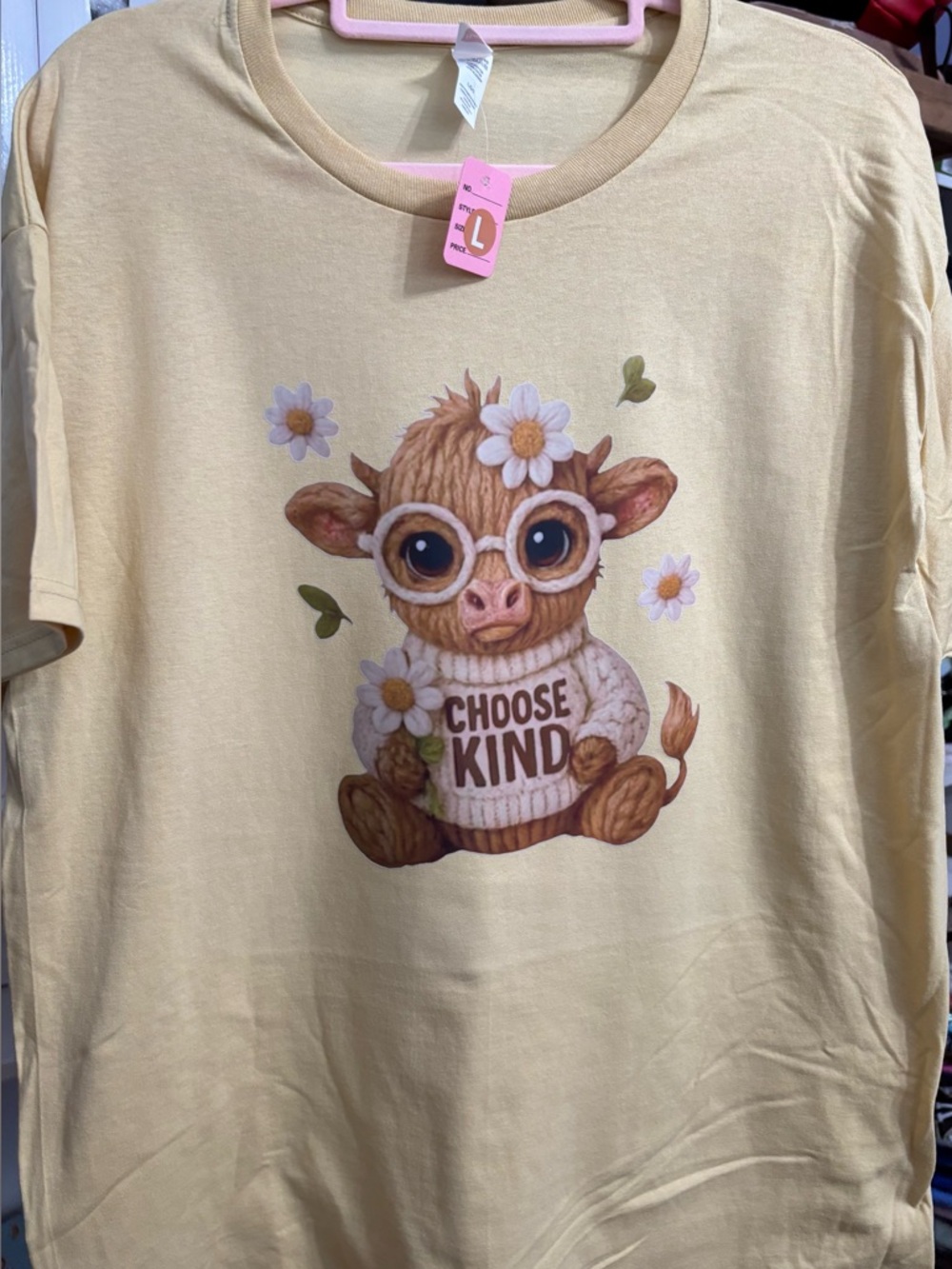 NEW  "Choose Kind" Graphic Tee - Cream size Large